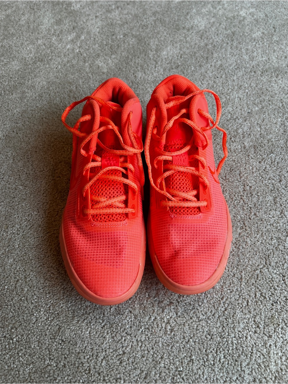 Neon Orange Athletic Shoes - Bright Lace-Up Sneakers